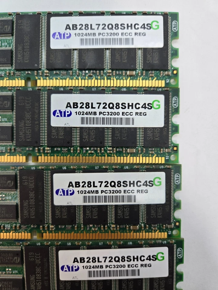 [LOT OF 4] ATP 1024MB PC3200 ECC REG Memory RAM   FAST FREE SHIPPING b - Image 3 of 3
