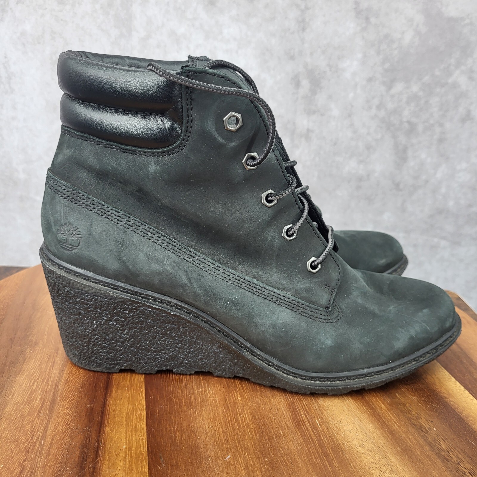 Timberland Earth Keepers Amston Wedge Boots Women Black Nubuck