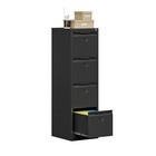 Black 4 Drawer File Cabinet w/Lock Metal Vertical Filing Cabinet For Office Home
