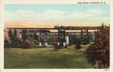 RR Clairmont NH 1930 THE CLAREMONT HIGH BRIDGES, BOTH OLD AND NEW Sugar River!!!