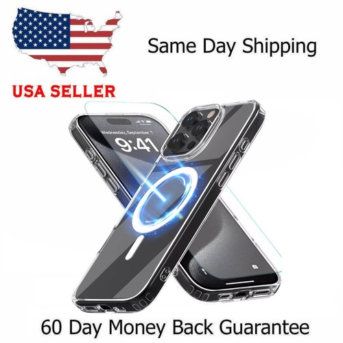 For Apple iPhone 16 15 14 Pro Max Clear Case Shockproof Mag Safe Cover - Picture 25 of 35