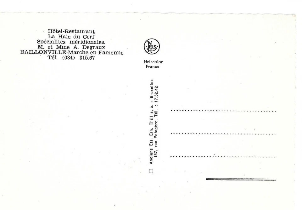 CP BAILLONVILLE - HOTEL LA HAIE DU CERF avec AUTOMOBILES PEUGEOT SIMCA AUSTIN... - Photo 2/2
