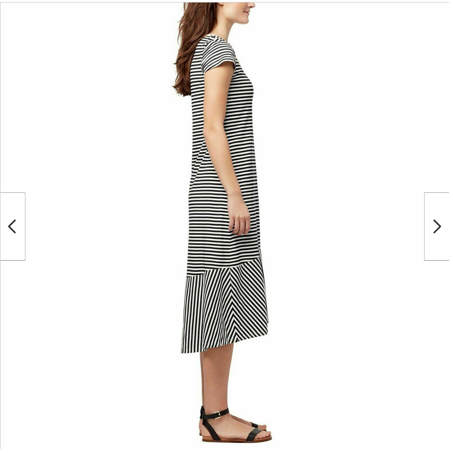 ELLA MOSS WOMEN'S SHORT SLEEVE STRIPE SUMMER DRESS(GARDENIA STRIPE XL)NWT