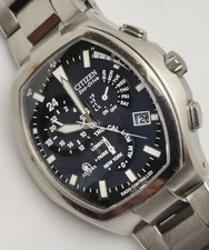 Citizen Attesa E600-T006361 ATP53-2652 Eco Drive Day Date Solar Mens Watch Auth