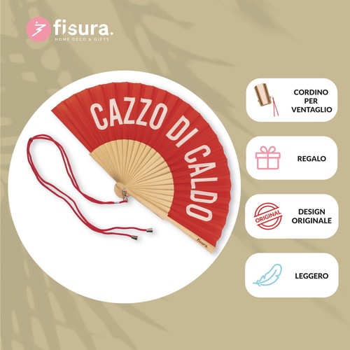 Originale Ventaglio Cazzo Di Caldo. Ventilatore a Mano in Legno Moderno E Dive - Foto 7 di 7