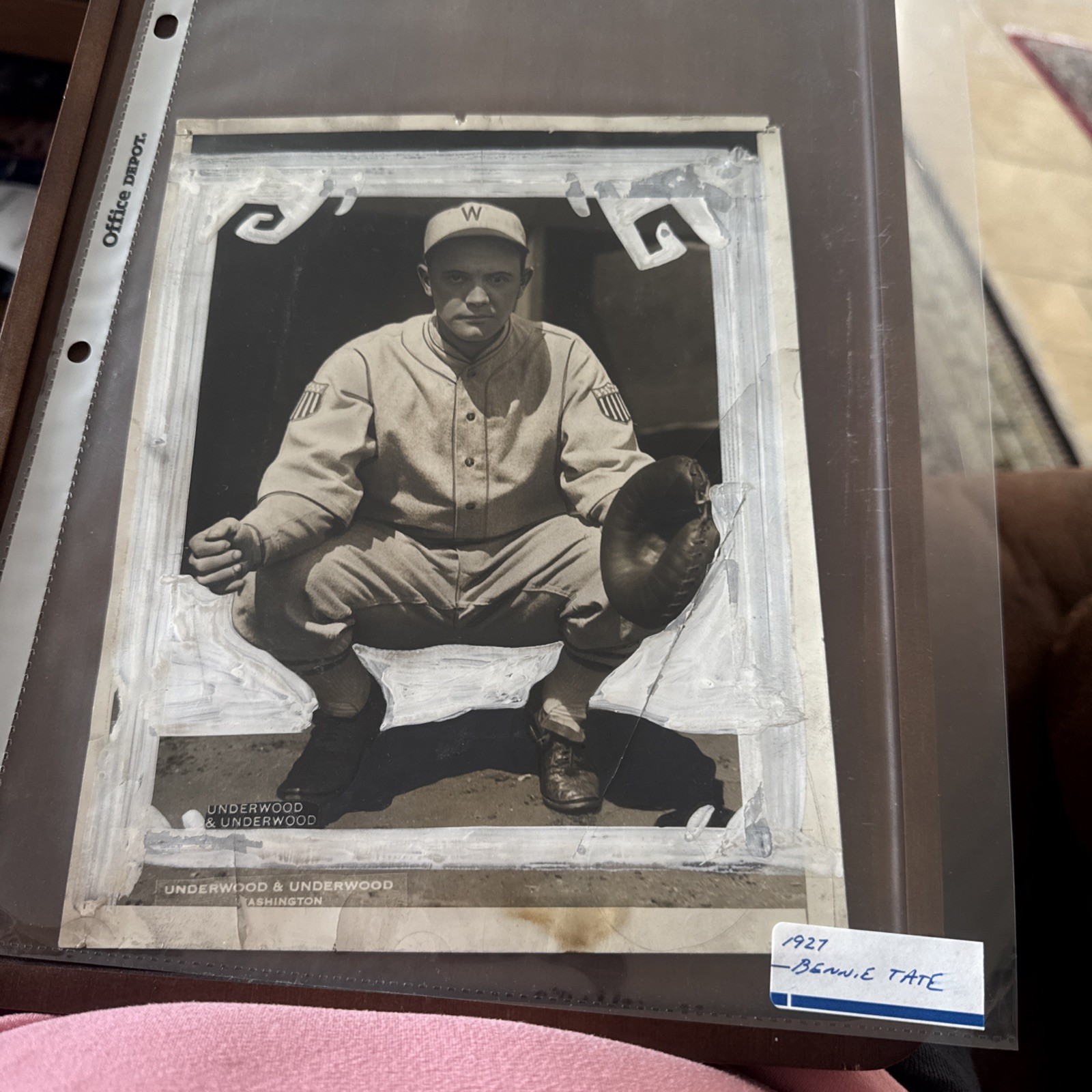 1927 Type 1 Photo Washington Senators Benny Tate Underwood &Underwood