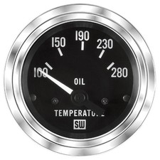 Stewart Warner Deluxe Series Electrical Oil Temperature Gauge 2 116 Dia 82115 Stewart Warner Deluxe Series Electrical Oil Temperature Gauge 2 116 Dia 82115