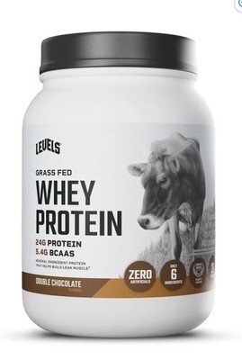 2 PACK - Level Grass Fed Whey Protein Powder, No Artificial,Double Chocolate