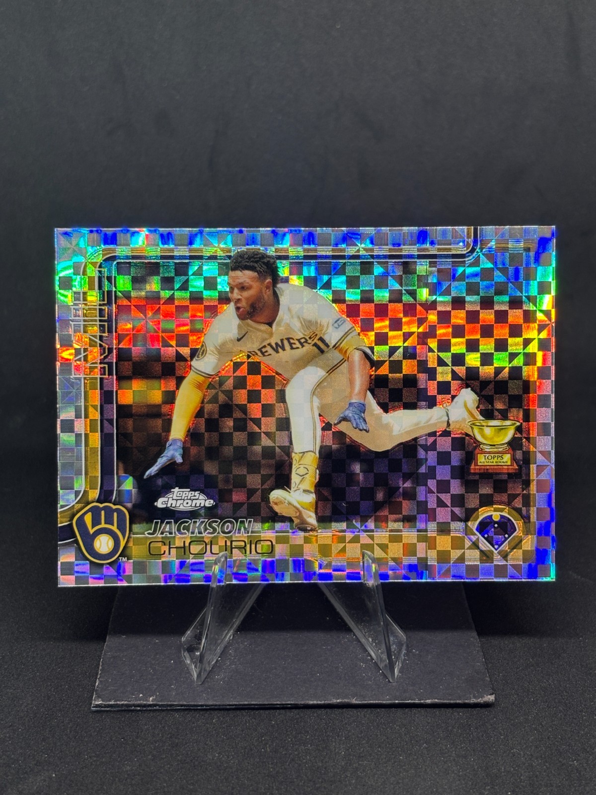 Jackson Chourio 2025 Topps Chrome X-Fractor #262 Milwaukee Brewers