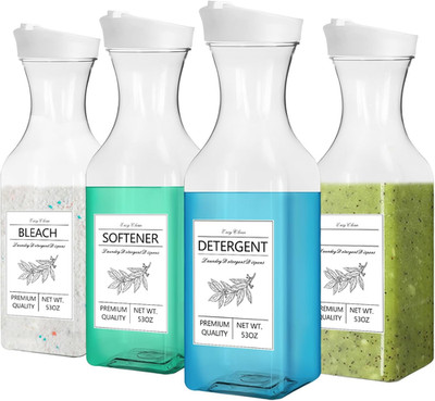 4 Pcs 53Oz Laundry Detergent Dispenser,Laundry Soap Dispenser for Laundry Room D