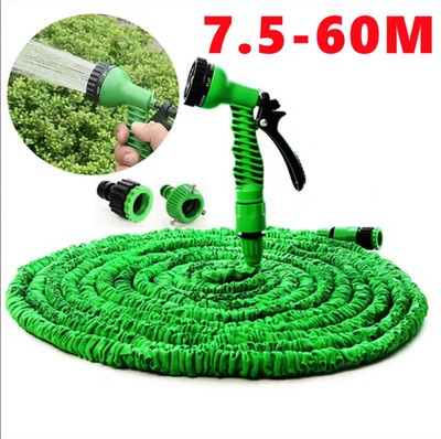 25FT-200FT Expandable Flexible Garden Hose Pipe 7-Mode  Spray Gun Nozzle Lightwe