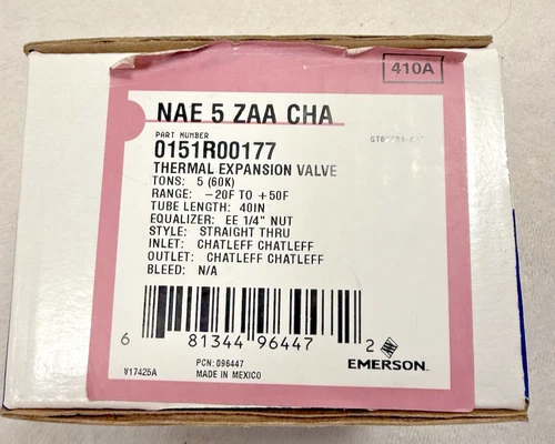 THERMAL EXPANSION VALVE NAE 5 ZAA CHA 5 TON PART # 0151R00177 NEW