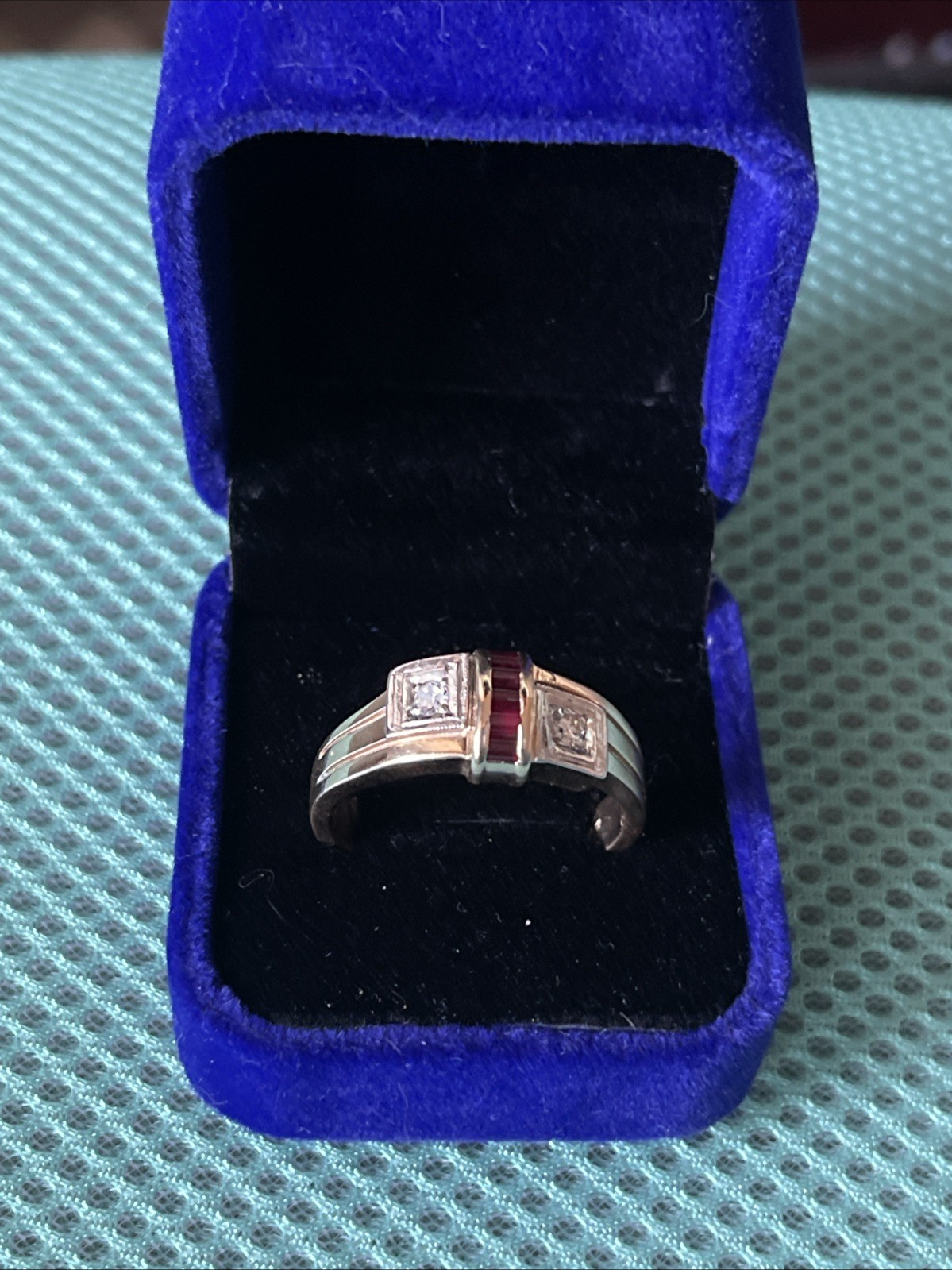 14K Solid Gold Diamond Ruby Men’s Ring Size 15 La… - image 7