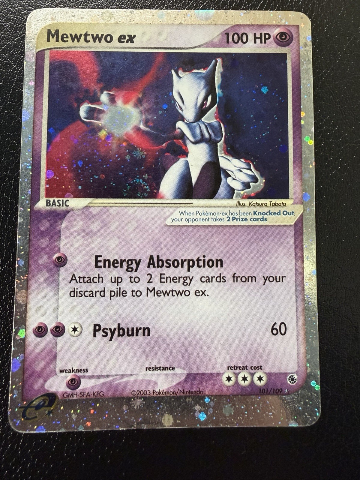 Mewtwo ex 101/109 Ruby and Sapphire Holo Ultra Rare Pokemon TCG MP With Swirl🌀
