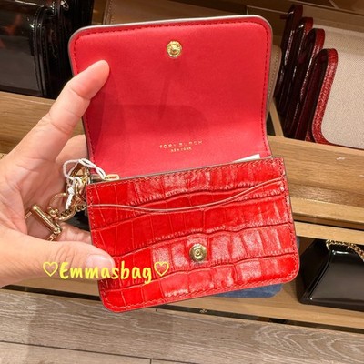 Tory Burch Emerson Embossed Flap Card Case 175889 Red Sky $200 | eBay Tory Burch Emerson Embossed Flap Card Case 175889 Red Sky $200 | eBay