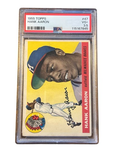 1955 Topps Hank Aaron #47 PSA 3.5 VG+ Milwaukee Braves - Nice