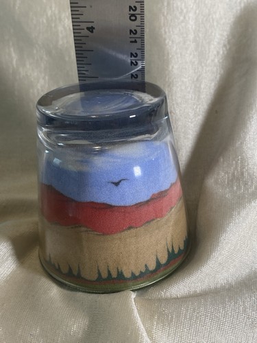 Südwesten bemalter Himmel Wüstensand Glas Briefbeschwerer geschichtet Sand Kunst Szene - Bild 2 von 8