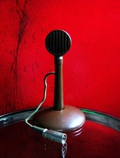 Vintage RARE 1940's Astatic Model X-10 / R3 crystal microphone w E6G stand JT30