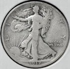 1917-S Walking Liberty Silver Half Dollar 50c Better Dater in Average Condition