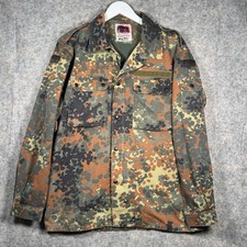 Vintage 90s German Military Jacket Mens Size XL Flecktarn Camo Field Zip Snap