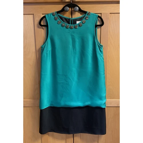 Abito foderato senza maniche Kate Spade taglia 6 verde e nero Rosita