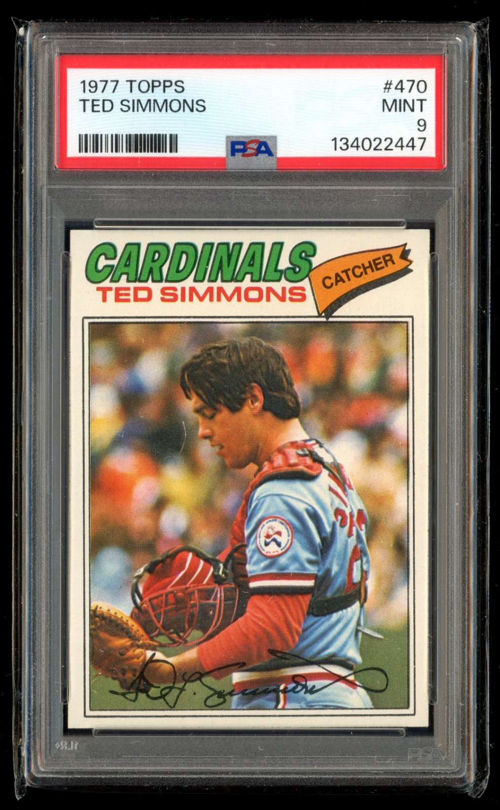 1977 Topps #470 Ted Simmons *PSA 9* MINT St. Louis Cardinals