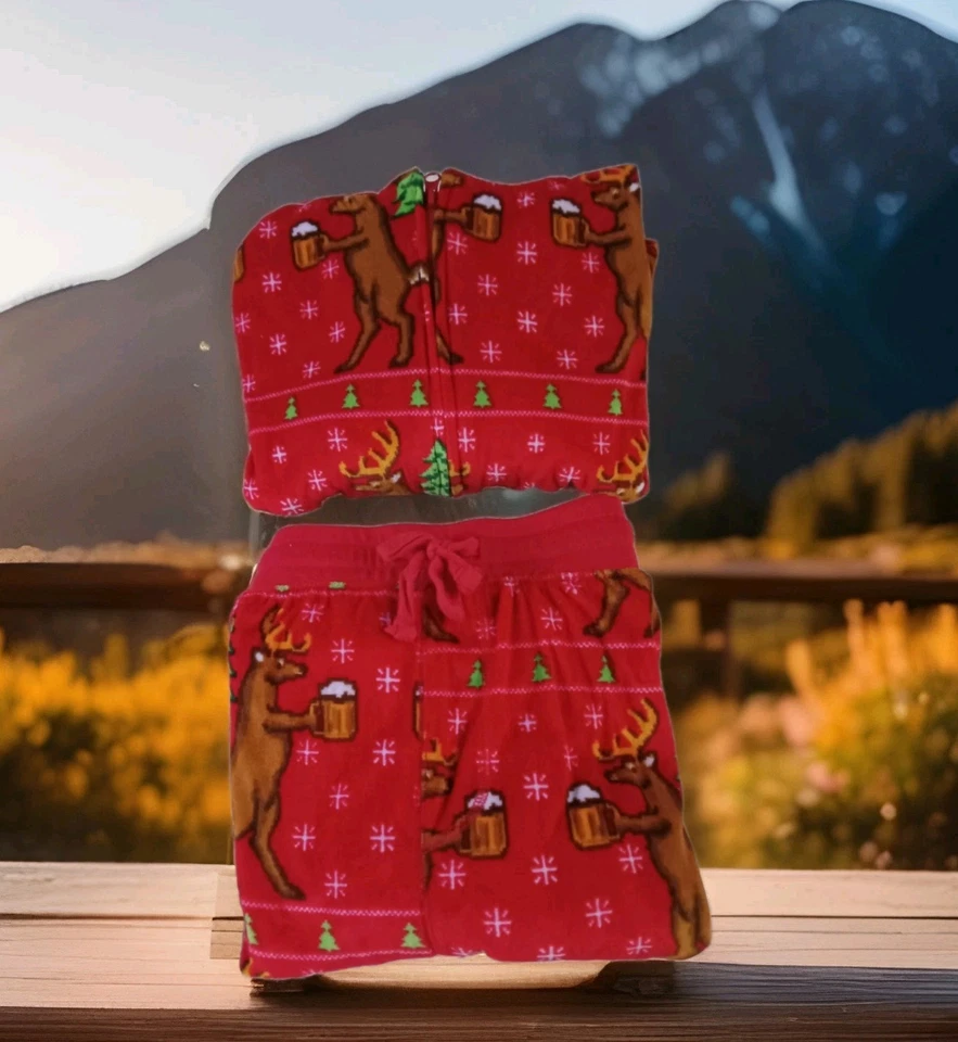 Unisex Talla 2XL Conjunto Juegos de Renos con Capucha Salón de Navidad Terciopelo Suave Confort  Foto 2 de 4