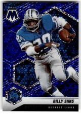 2021 Panini Mosaic Billy Sims No Huddle Prizm Blue #/75 #76