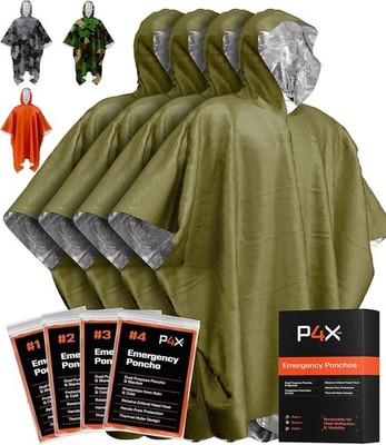 Emergency Poncho with Mylar Blanket Liner   Heavy Duty, Waterproof, Wind-Resi...