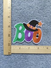HALLOWEEN WITCH HAT BOO IRON ON PATCH FREE SHIPPING
