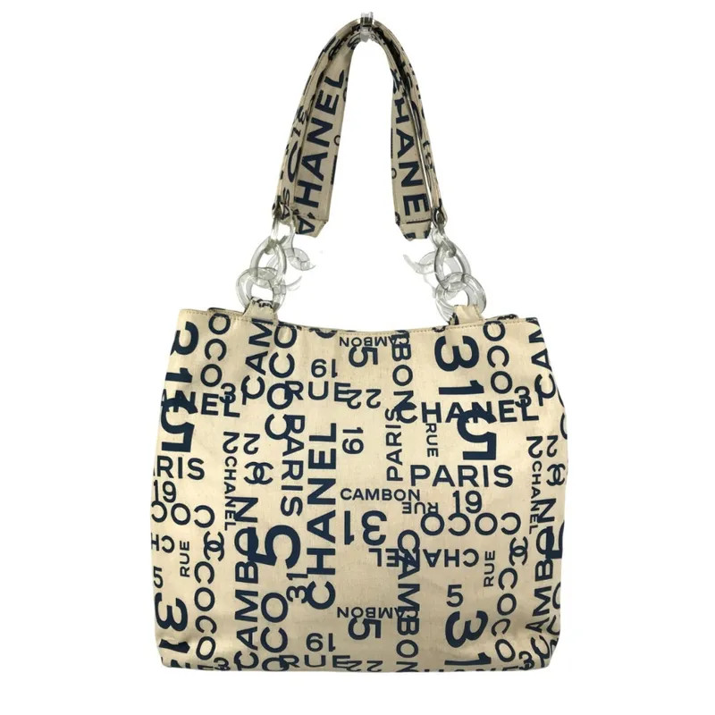 Chanel Shoulder Bag CC Logo Canvas White-image