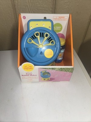 Sun Squad Light Up Party Bubble Maker 4 Light Colors Blue NIB NRFB