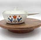 Vintage Corning Ware Country Festival Bluebird 1.5 Qt Saucepan Lid 1970s Pyrex