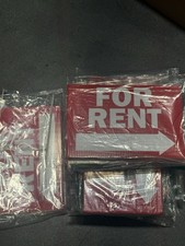 Eight/8/ For Rent Signs with Stands Double Sided Corrugated Plastic Red
