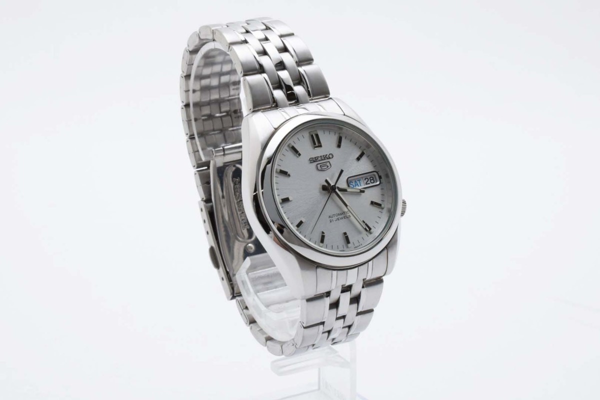 EXC＋5 ] SEIKO 5 7S26-01V0 SNK355 Silver Automatic Day Men's