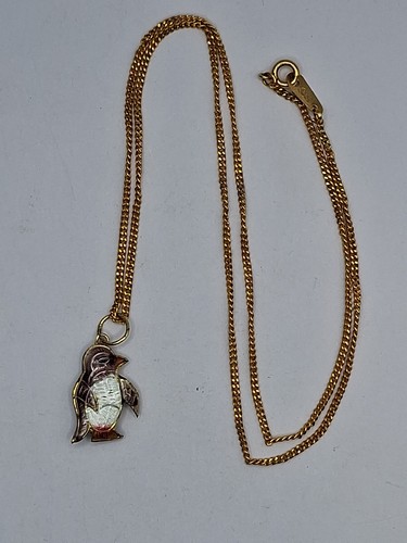 Hollow 3D Penguin Pendant Necklace 21.5".