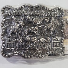 National Finals Rodeo Youth Size 1987 Hesston Belt Buckle SEALED Cowboy