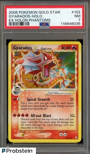2006 Pokemon Gold Star Ex Holon Phantoms #102 Gyarados Holo PSA 7 NM