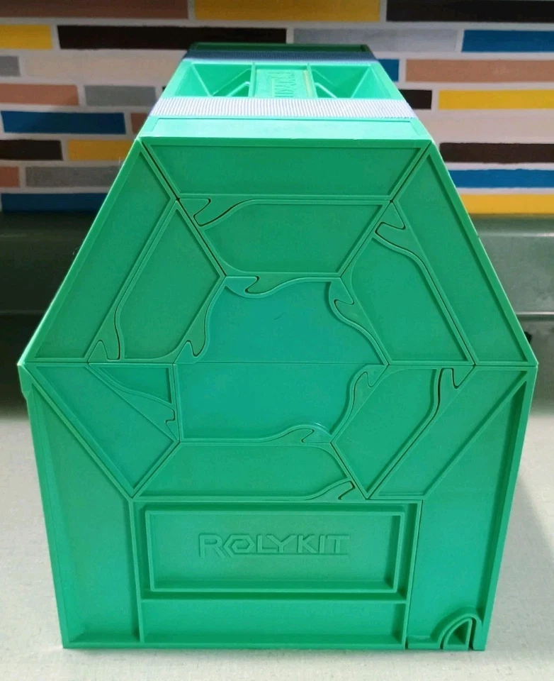 Rolykit S-18 滚动工具收纳盒蓝色带绿色表带 – 复古可扩展 — 第 3/4 张图片