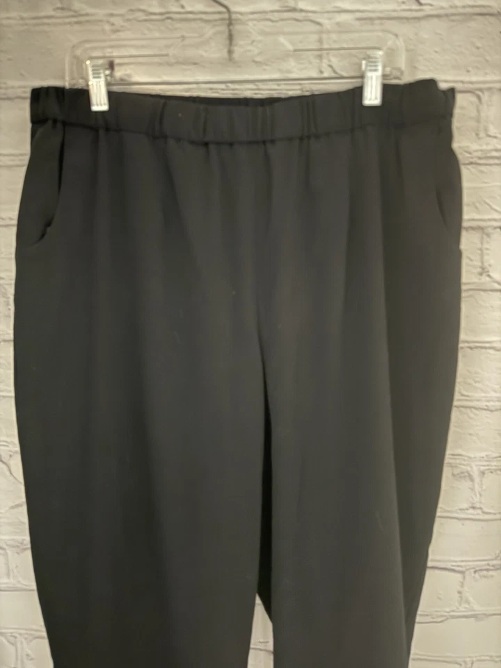 Colección 212 Pantalones de Cintura Elástica Negro Sólido Bolsillos ELASTIZADOS Mujer 22W Foto 2 de 4