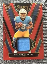 2025 Panini Select - Rookie Swatches Omarion Hampton #RSW-OHN Red Prizm (MEM,...