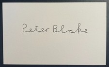Peter Blake Signed Autograph White Index Card Art Artist The Beatles Liverpool