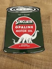VINTAGE SINCLAIR MOTOR OIL CAN PORCELAIN SIGN 8x11"