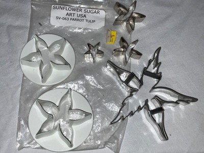 Sunflower Sugar Art SV-063 Parrot Tulip  Cutter 7 Pc Set Fondant Mold Flower