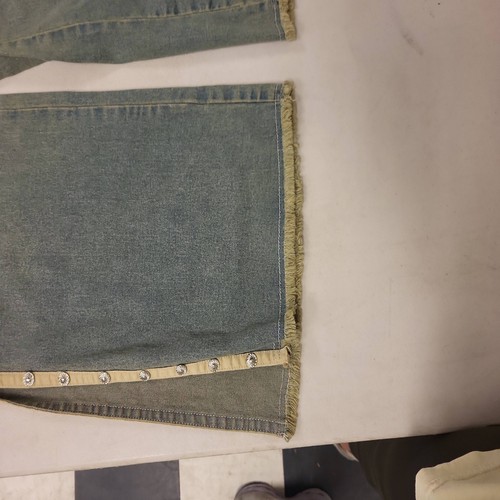 Carolyn Blues Carolina Blues Jeans Womens 24W Denim Frayed Hem Side Button Trim - Picture 7 of 13