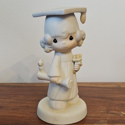 Enesco Jonathan & David Graduation Girl Porcelain Figurine 1980 Matte Religious
