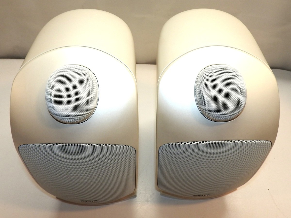 PAIR OF BOWERS AND WILKINS LM 1 WHITE SPEAKERS B&W LM1 LM-1