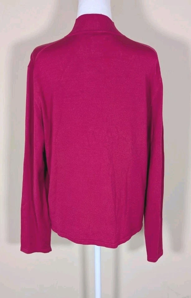 Pursuits Ltd 73 % mezcla de seda para mujer XL magenta cuello falso manga larga Foto 4 de 4