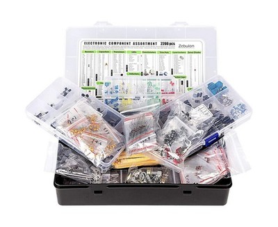 2200 pcs Electronic Component Assortment Kit, Capacitors, Resistors, Transist...