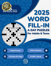 2025 Word Fill in a Day Puzzle Book for Adults: 365 Dated Large Print Word Fill-